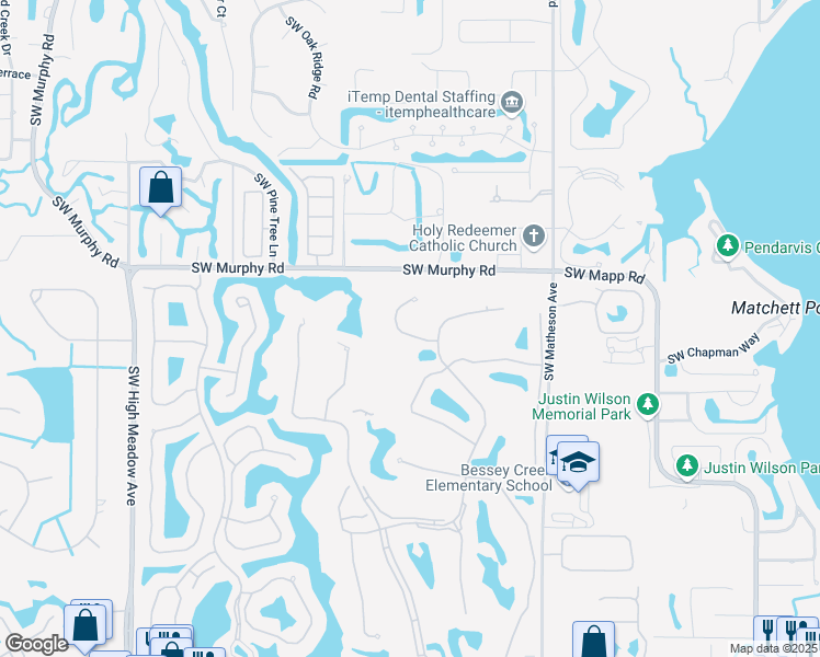 map of restaurants, bars, coffee shops, grocery stores, and more near 2143 Southwest Brookhaven Way in Palm City