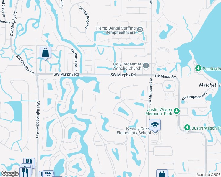 map of restaurants, bars, coffee shops, grocery stores, and more near 2143 Southwest Brookhaven Way in Palm City
