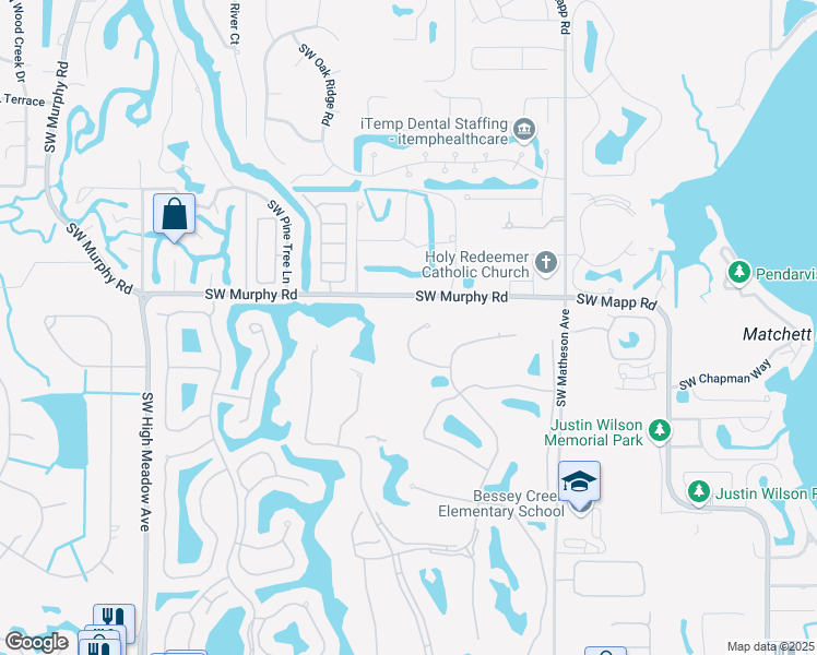 map of restaurants, bars, coffee shops, grocery stores, and more near 2256 Southwest Brookhaven Way in Palm City