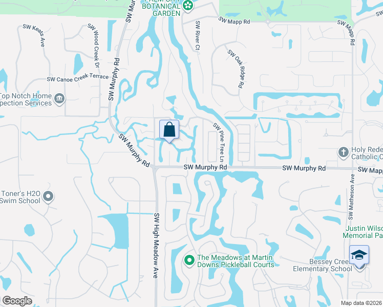 map of restaurants, bars, coffee shops, grocery stores, and more near 1437 Southwest Rustic Lane in Palm City