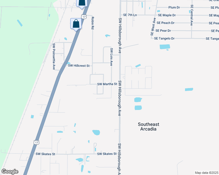map of restaurants, bars, coffee shops, grocery stores, and more near 1097 Southwest Martha Street in Arcadia