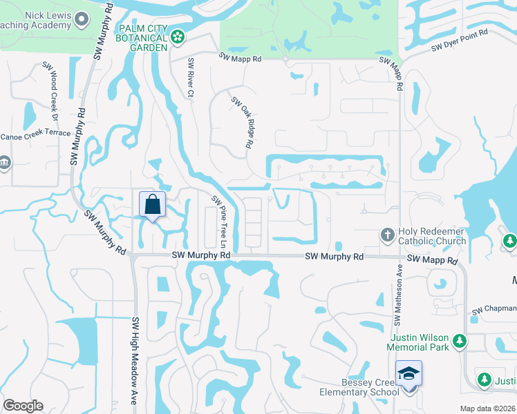 map of restaurants, bars, coffee shops, grocery stores, and more near 2426 Southwest 13th Place in Palm City