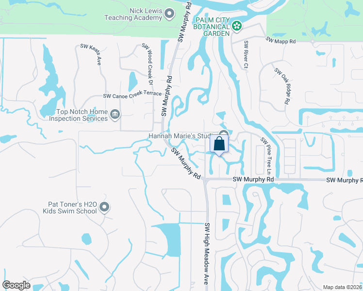 map of restaurants, bars, coffee shops, grocery stores, and more near 2503 Southwest Murphy Road in Palm City