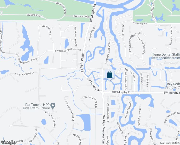 map of restaurants, bars, coffee shops, grocery stores, and more near 3172 Southwest Lake Terrace in Palm City