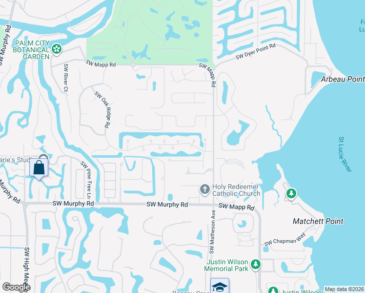 map of restaurants, bars, coffee shops, grocery stores, and more near 1973 Southwest Little Oak Trail in Palm City