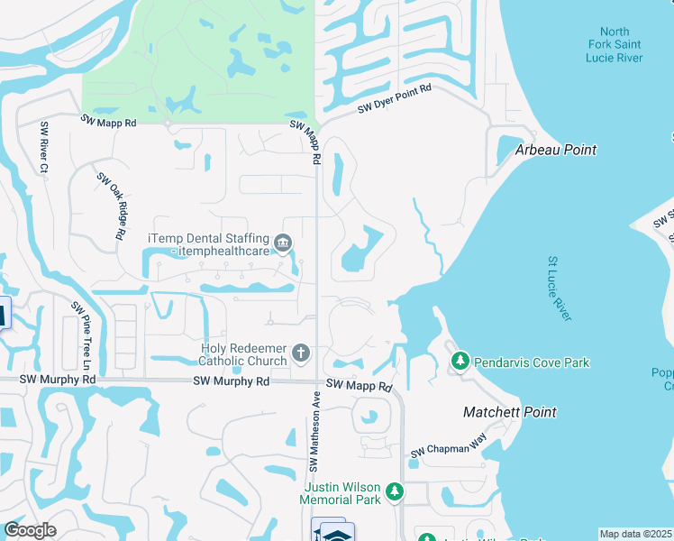 map of restaurants, bars, coffee shops, grocery stores, and more near 1170 Southwest Lighthouse Drive in Palm City