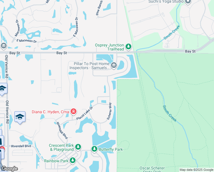 map of restaurants, bars, coffee shops, grocery stores, and more near 919 Scherer Way in Osprey