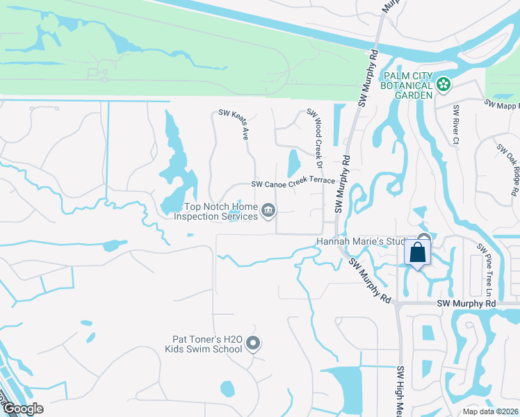 map of restaurants, bars, coffee shops, grocery stores, and more near 1102 Southwest Keats Avenue in Palm City