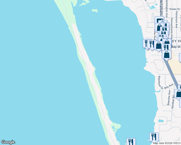 map of restaurants, bars, coffee shops, grocery stores, and more near 840 North Casey Key Road in Osprey
