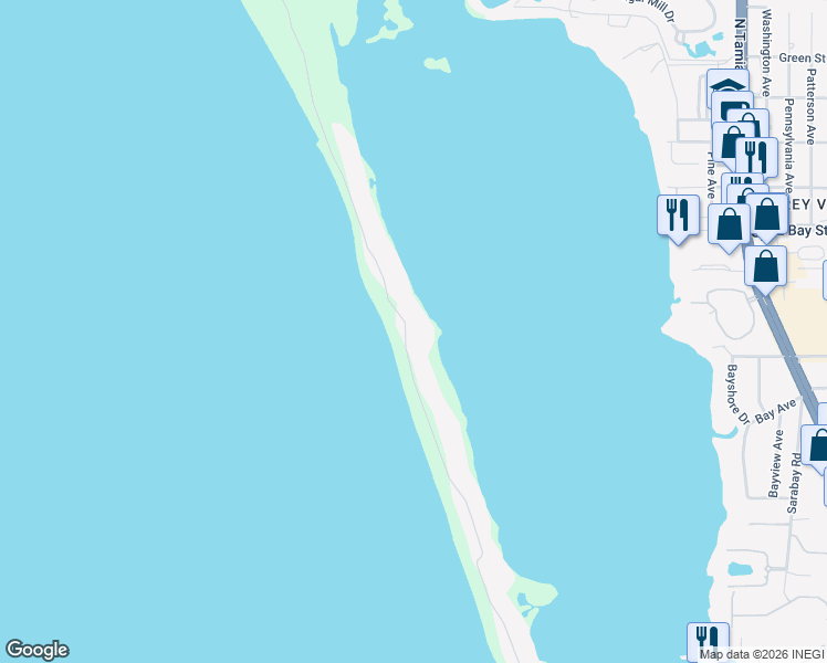 map of restaurants, bars, coffee shops, grocery stores, and more near 840 North Casey Key Road in Osprey