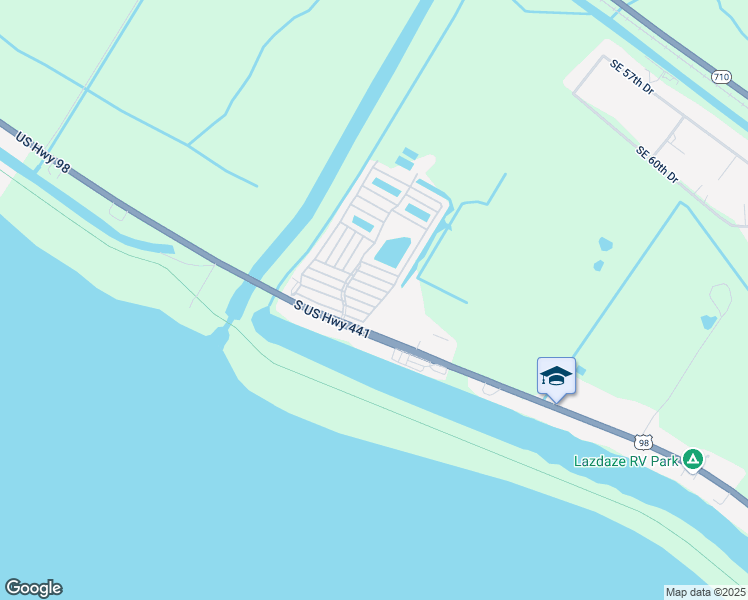 map of restaurants, bars, coffee shops, grocery stores, and more near 6689 Fir Street in Okeechobee