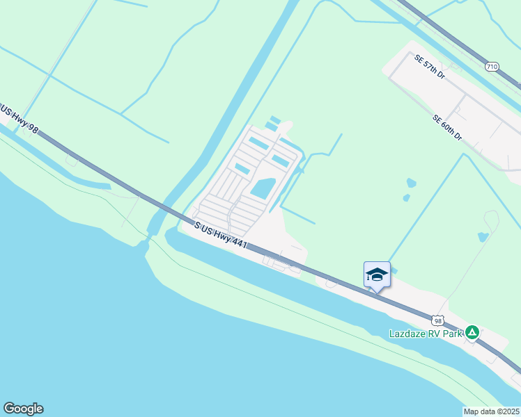 map of restaurants, bars, coffee shops, grocery stores, and more near 6689 Fir Street in Okeechobee