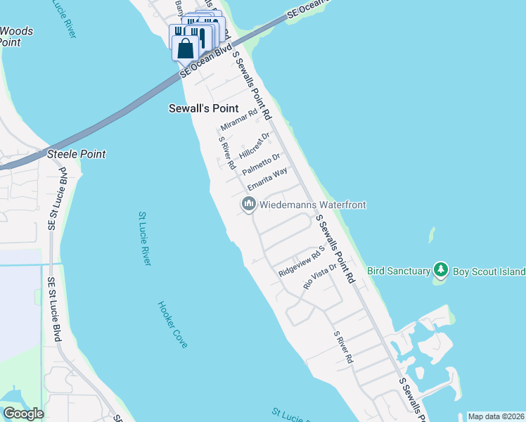 map of restaurants, bars, coffee shops, grocery stores, and more near in Stuart
