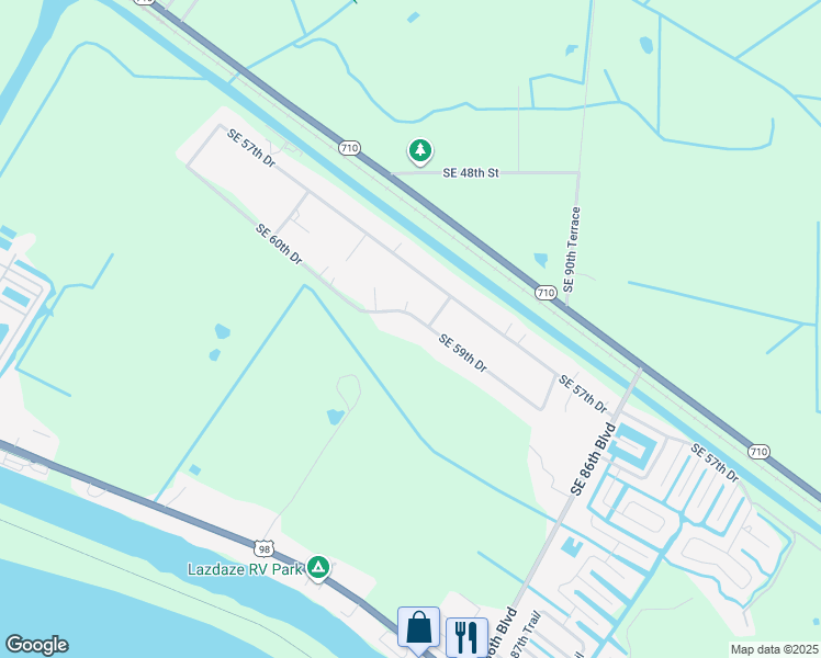 map of restaurants, bars, coffee shops, grocery stores, and more near 8424 Southeast 59th Drive in Okeechobee