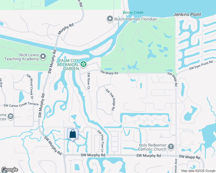 map of restaurants, bars, coffee shops, grocery stores, and more near 750 Southwest Whisper Ridge Trail in Palm City