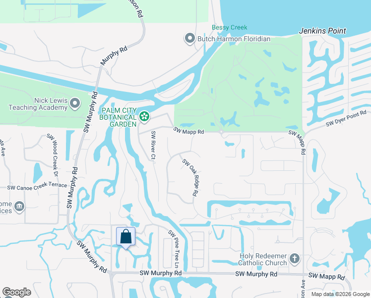 map of restaurants, bars, coffee shops, grocery stores, and more near 750 Southwest Whisper Ridge Trail in Palm City