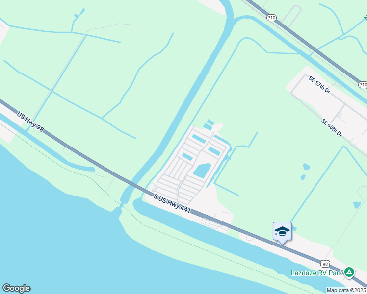 map of restaurants, bars, coffee shops, grocery stores, and more near 6401 Pine Street in Okeechobee