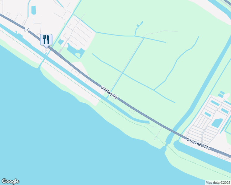 map of restaurants, bars, coffee shops, grocery stores, and more near 5787 US-441 South in Okeechobee