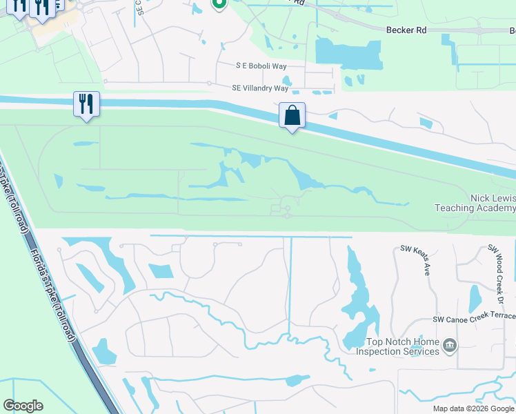 map of restaurants, bars, coffee shops, grocery stores, and more near 4395 Southwest Bimini Circle South in Palm City