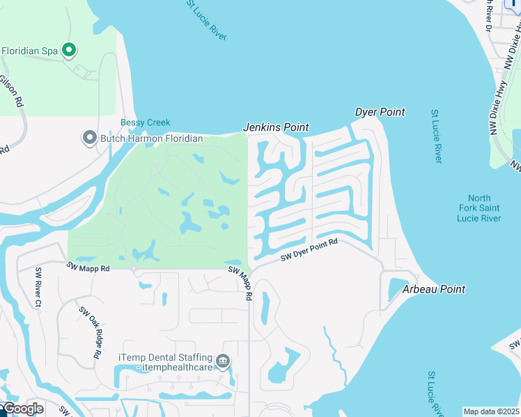 map of restaurants, bars, coffee shops, grocery stores, and more near 337 Southwest Riverway Boulevard in Palm City