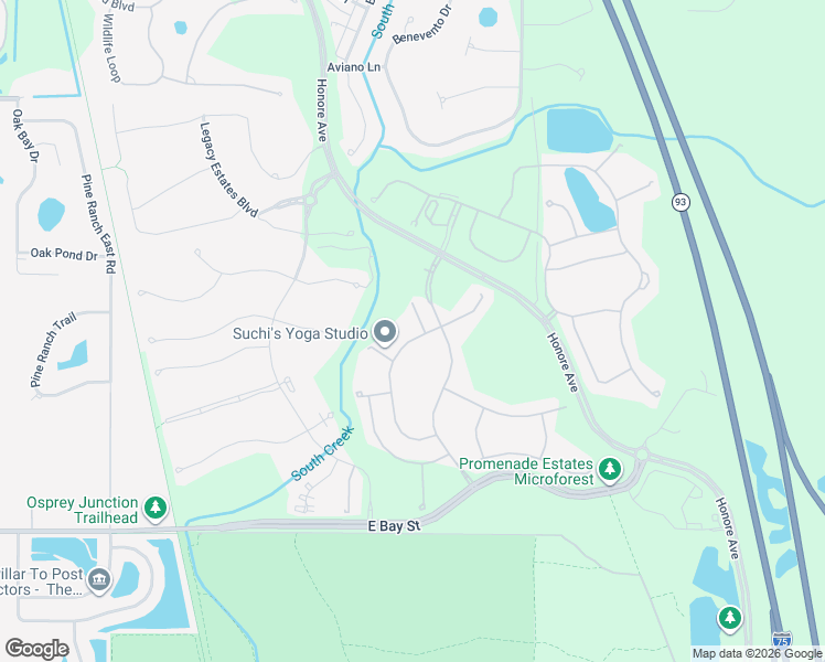 map of restaurants, bars, coffee shops, grocery stores, and more near 12556 Night View Drive in Sarasota