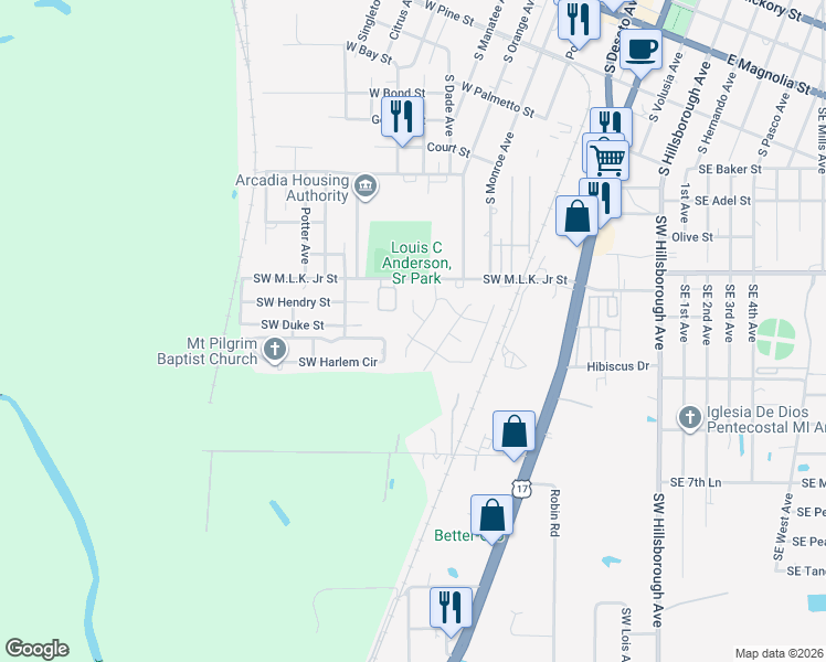 map of restaurants, bars, coffee shops, grocery stores, and more near 1093 Southwest Golden Avenue in Arcadia