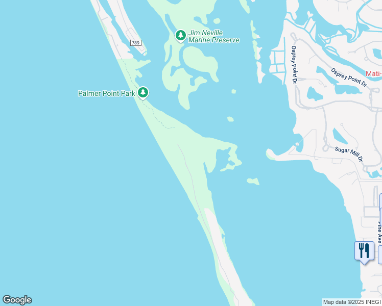 map of restaurants, bars, coffee shops, grocery stores, and more near 1544 North Casey Key Road in Osprey