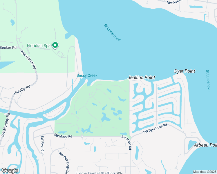 map of restaurants, bars, coffee shops, grocery stores, and more near 151 Southwest Palm Cove Drive in Palm City