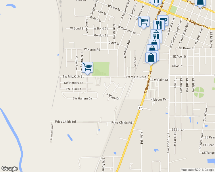 map of restaurants, bars, coffee shops, grocery stores, and more near 1093 Southwest Golden Avenue in Arcadia