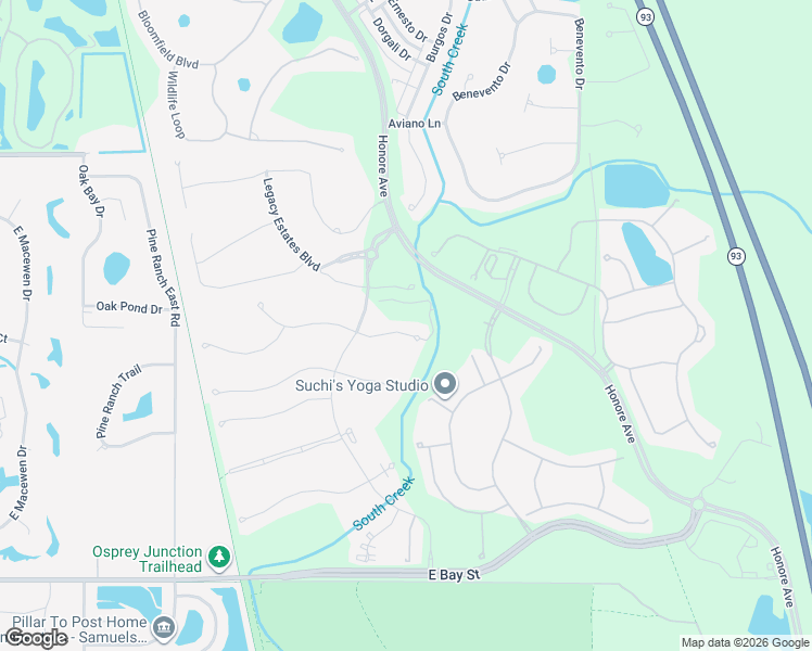 map of restaurants, bars, coffee shops, grocery stores, and more near 5452 Manchini Street in Sarasota