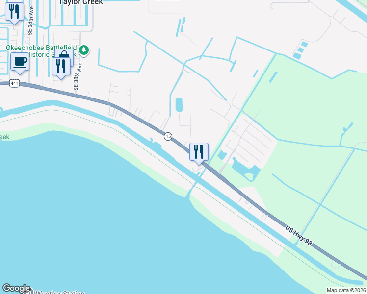 map of restaurants, bars, coffee shops, grocery stores, and more near 4678 U.S. 441 in Okeechobee