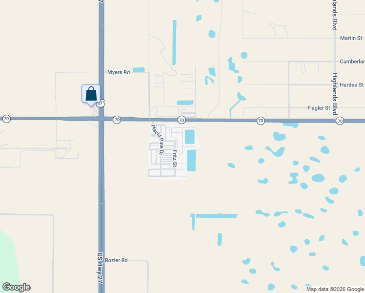 map of restaurants, bars, coffee shops, grocery stores, and more near 18-50 Pine Ridge Circle in Lake Placid