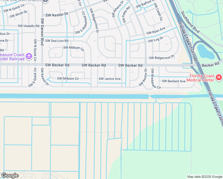 map of restaurants, bars, coffee shops, grocery stores, and more near 368 Southwest Kestor Drive in Port St. Lucie
