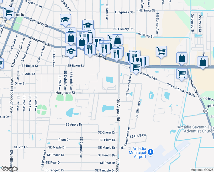 map of restaurants, bars, coffee shops, grocery stores, and more near 1901 Southeast Heron Cove in Arcadia