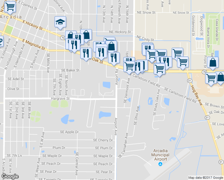 map of restaurants, bars, coffee shops, grocery stores, and more near 1901 Southeast Heron Cove in Arcadia