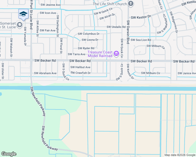 map of restaurants, bars, coffee shops, grocery stores, and more near 392 Southwest South Quick Circle in Port St. Lucie