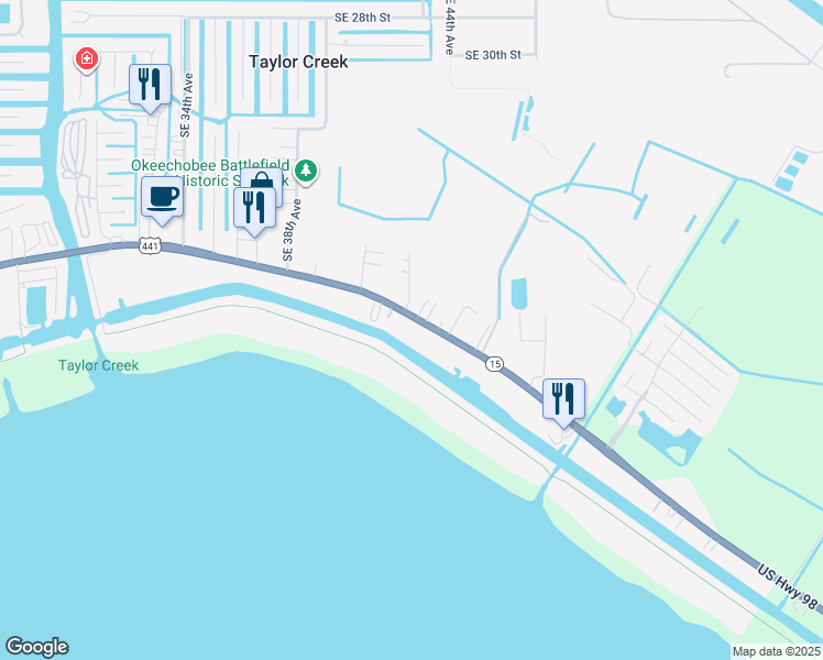 map of restaurants, bars, coffee shops, grocery stores, and more near 4334 U.S. 441 in Okeechobee