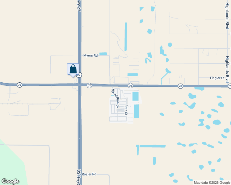 map of restaurants, bars, coffee shops, grocery stores, and more near Placid Pine Drive in Lake Placid