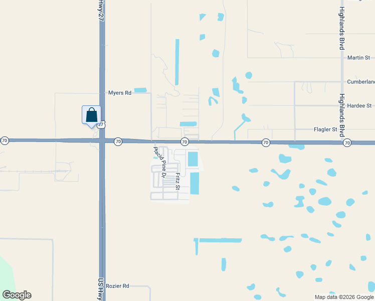 map of restaurants, bars, coffee shops, grocery stores, and more near 18-50 Pine Ridge Circle in Lake Placid