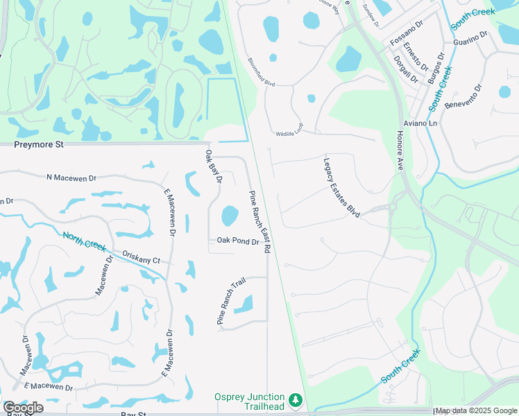map of restaurants, bars, coffee shops, grocery stores, and more near 527 Pine Ranch East Road in Osprey