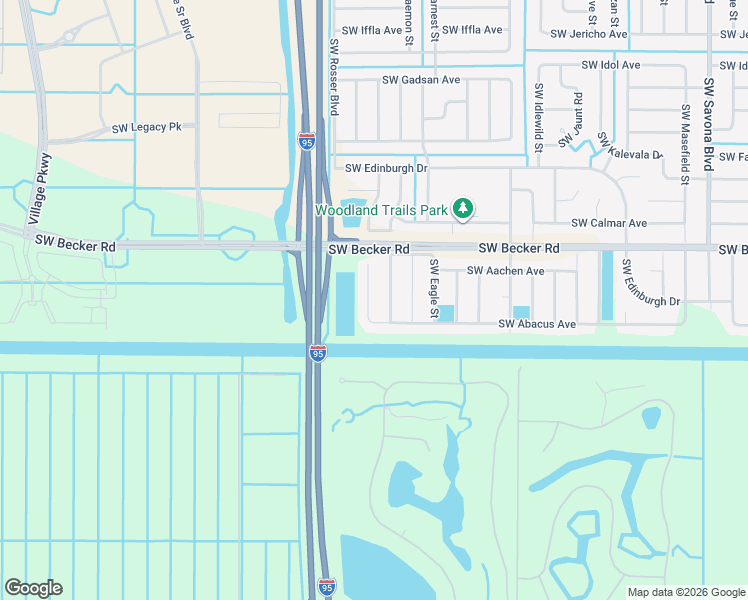map of restaurants, bars, coffee shops, grocery stores, and more near 4690 Southwest Babylon Street in Port St. Lucie