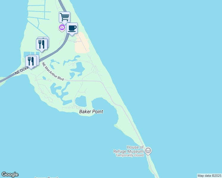 map of restaurants, bars, coffee shops, grocery stores, and more near 245 Northeast Macarthur Boulevard in Stuart