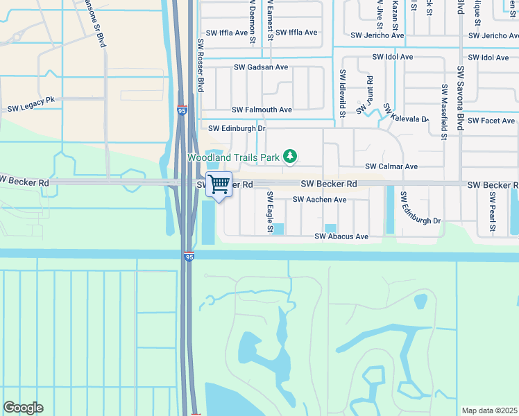 map of restaurants, bars, coffee shops, grocery stores, and more near 4634 Southwest Eagle Street in Port St. Lucie