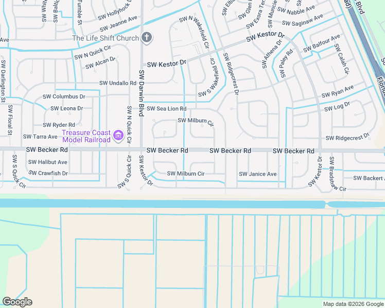 map of restaurants, bars, coffee shops, grocery stores, and more near 135 Southwest Felix Avenue in Port St. Lucie