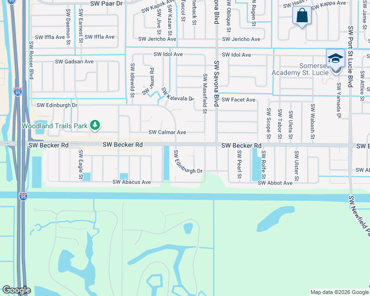 map of restaurants, bars, coffee shops, grocery stores, and more near 1241 Southwest Becker Road in Port St. Lucie