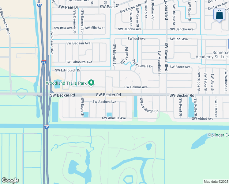 map of restaurants, bars, coffee shops, grocery stores, and more near 1373 Southwest Becker Road in Port Saint Lucie