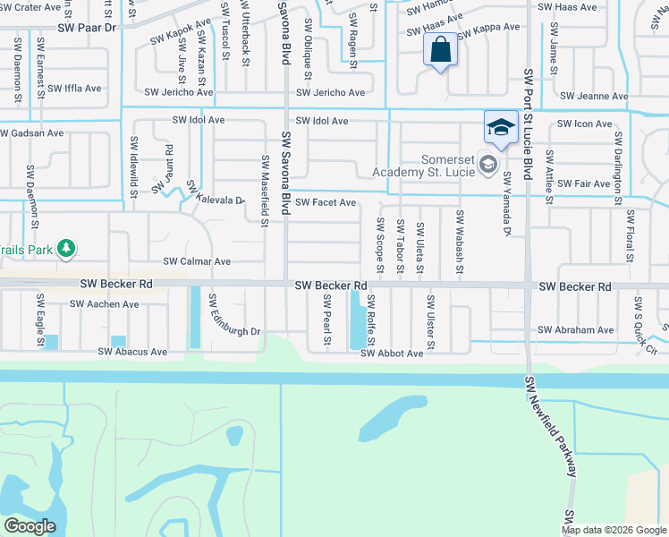 map of restaurants, bars, coffee shops, grocery stores, and more near 1071 Southwest Becker Road in Port St. Lucie