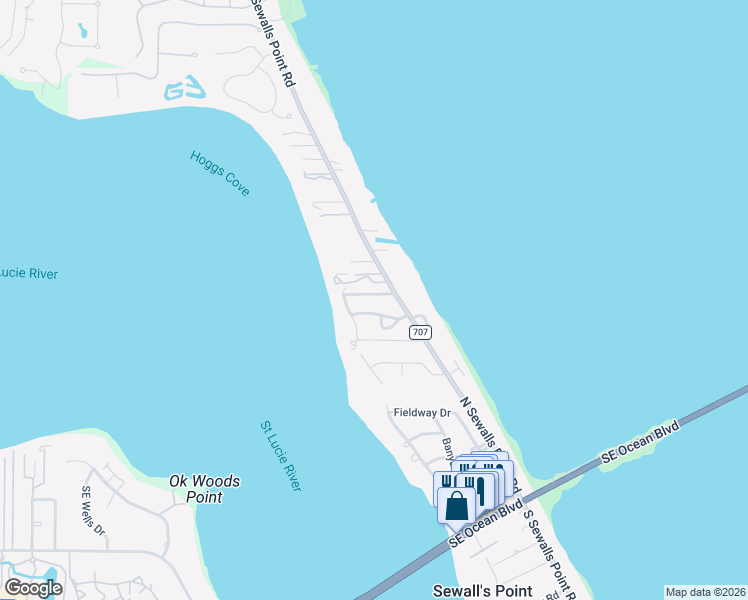 map of restaurants, bars, coffee shops, grocery stores, and more near 5 Quail Run Lane in Stuart