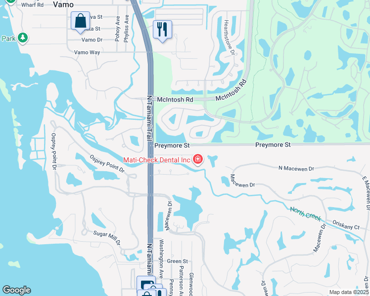 map of restaurants, bars, coffee shops, grocery stores, and more near 4058 Westbourne Circle in Sarasota