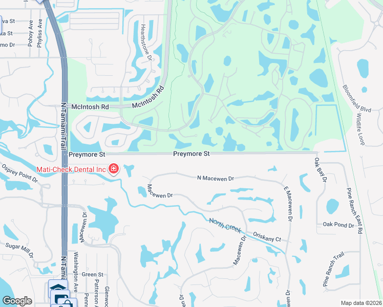 map of restaurants, bars, coffee shops, grocery stores, and more near 2094 Preymore Street in Osprey